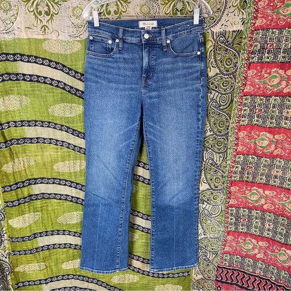 Madewell Mather Wash Mid-Rise Kick Out Crop Jeans Size 26 - Picture 2 of 16